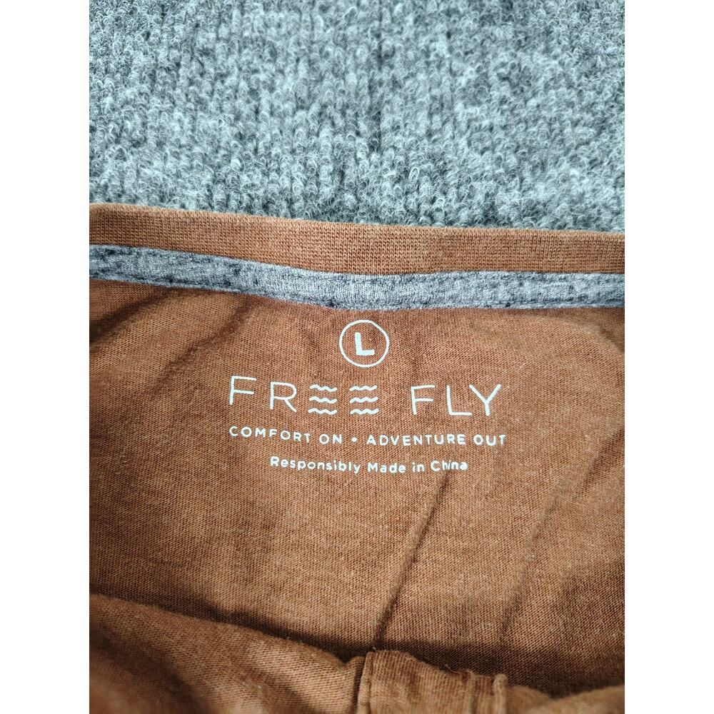 Free Fly Bamboo Flex Henley Shirt Mens L Rust Lightweight Stretch UPF - Picture 6 of 9
